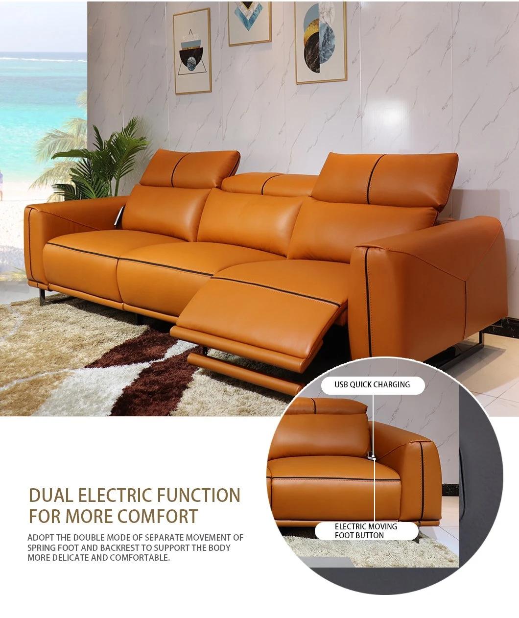 Hot Modern Minimalist Electric Sofa Recliner PVC Functional Sofa Bed Living Room Combination Sofa