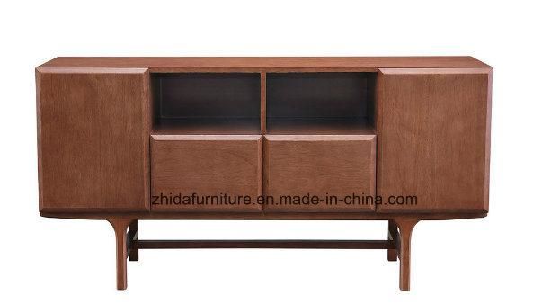 Modern Solid Wood Cabinet Walnut Color Console