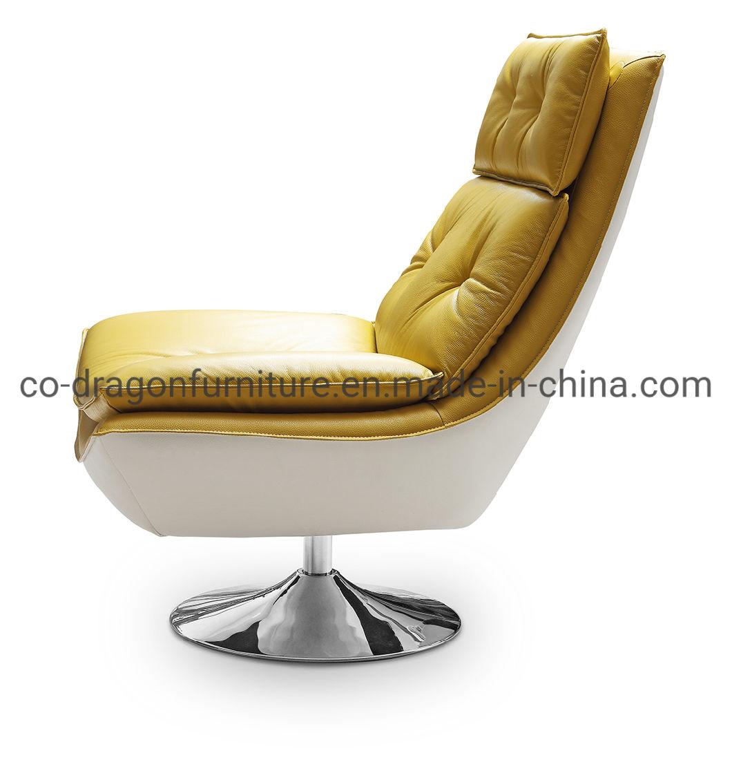 Modern Sofa Lounge Chair with Metal Legs Leather Home Furniture