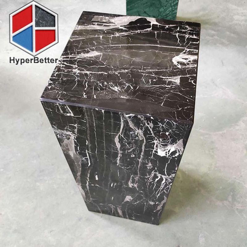 Silver Portoro Marble Plinth Tables