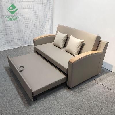 Multifunction Sofa Bed Foldable Wooden Couch Furniture Single Folding Genuine Leather Sofa Beds