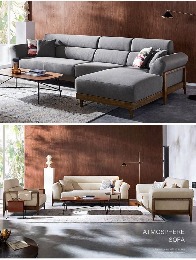 Linsy Home Furniture Modern Upholstery Fabric Wooden Sofa Sets 1014