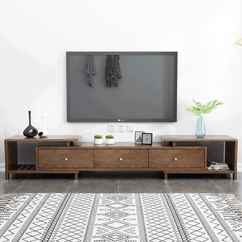 Nordic Light Luxury Solid Wood TV Cabinet Ash Wood Walnut Color Paulownia Combined Base Cabinet Simple Living Room Furniture 0035