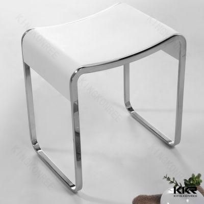 Solid Surface Stone Resin Bathroom Stool White Bath Seat 11.29