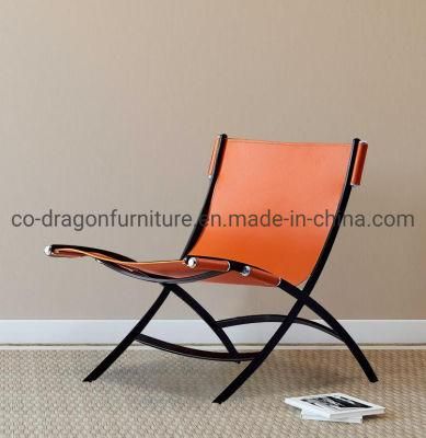 Modern Metal Legs Leather Leisure Chair for Living Room Furniture