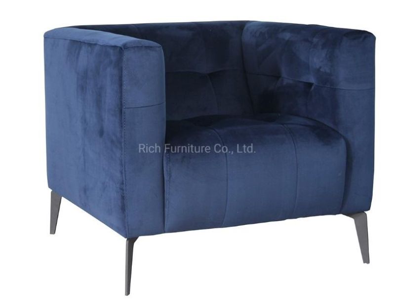 Nordic Design Chaise Lounge Armchair Living Room Sofa Single Seat Velvet Accent Couch