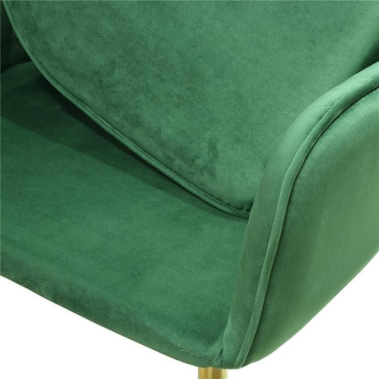 Dark Grey Velvet Metal Legs Living Room Single Sofa Chair