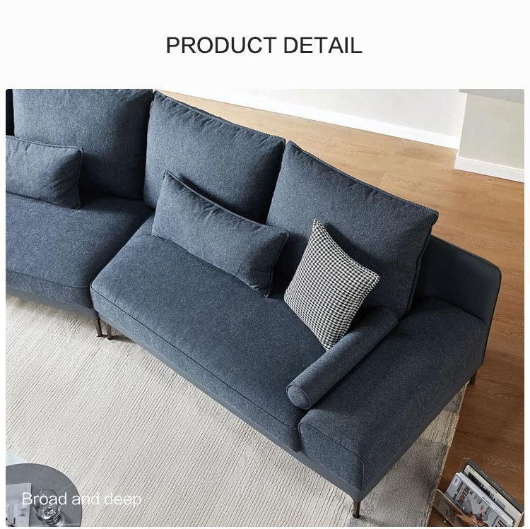 Linsy Luxurious Beautiful Modern blue White Fabric Sofas S131