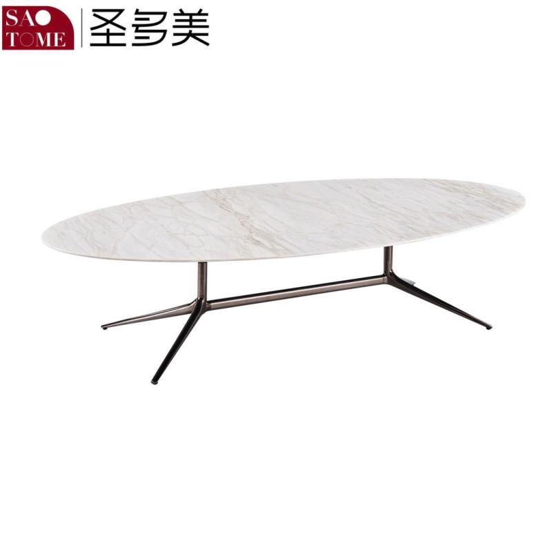 Modern Simple Hotel Family Living Room Rock Board Round Table