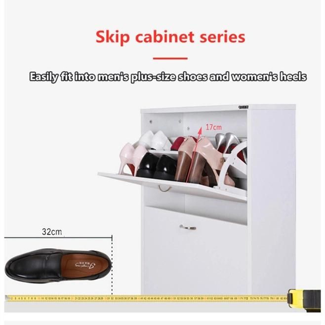 Modern Simple Wooden Shoe Rack Cabinet with Big Capacity for Living Room Furniture