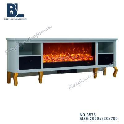 Modern Style Electric Fireplace MDF 2022 Living Room Furniture Remote Cabinet TV Console Stand