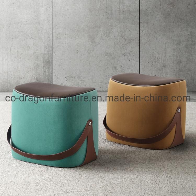 China Wholesale Living Room Furniture Wooden Leather Portability Leisure Stool