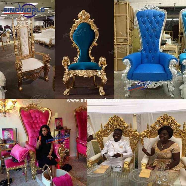 Sinoworld Wholesale Antique Wedding King Throne Dining Chair High Back