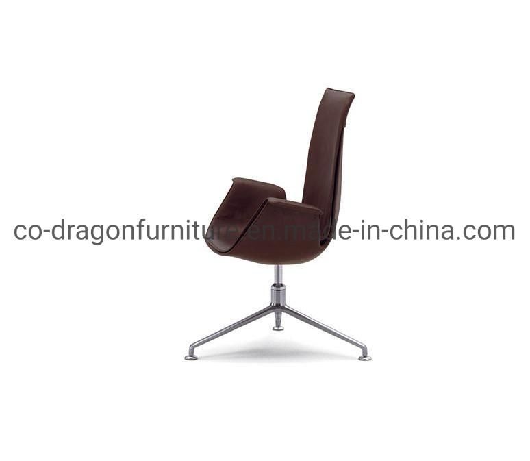 Modern Swivel Adjustable Leisure Chair with Metal Legs and Leather