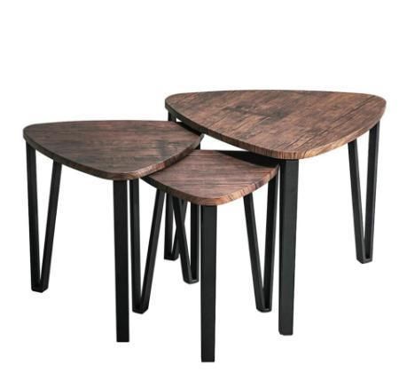 Modern Living Room Brown Leisure Wooden Nesting Coffee Table Set