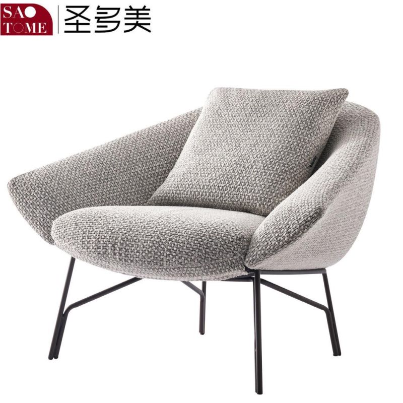 Modern Popular Family Living Room Leather Gray Leisure Chair