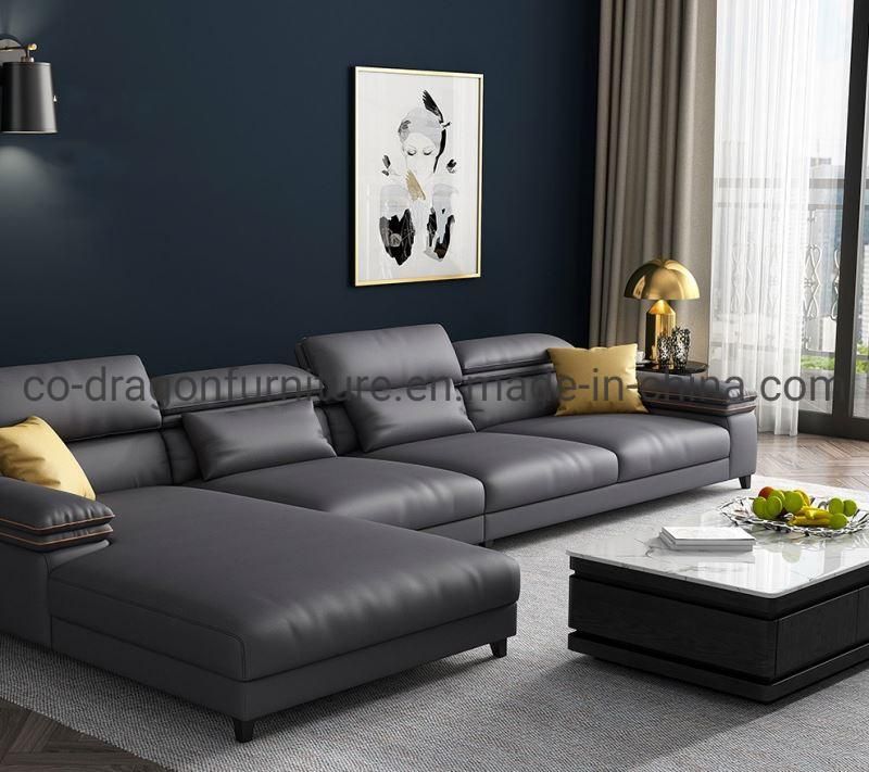 Luxury Leather Sofa with L Shape for Living Room Furniture