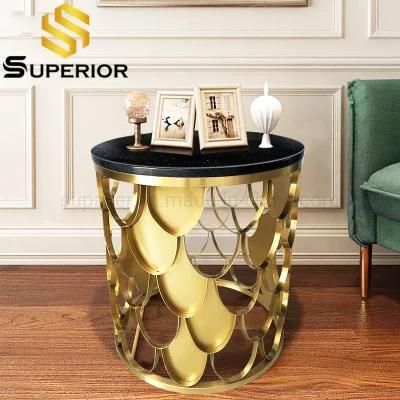 Dubai Luxury Marble Gold Side Table for Home and Event