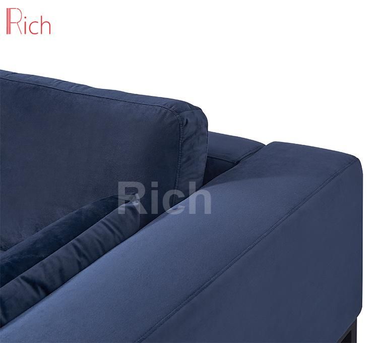 China Modern Furniture Velvet Cushion Living Room Sofa Fabric