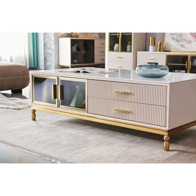 Modern Luxury Stainless Steel Leg TV Cabinet TV Stands Coffee Table for Home Indoor