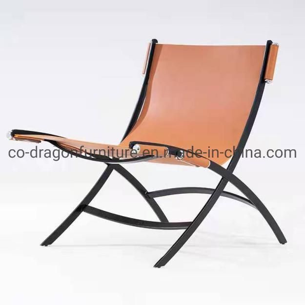 Modern Metal Legs Leather Leisure Chair for Living Room Furniture