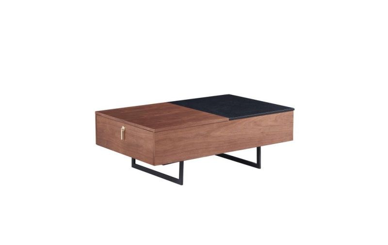 Dg-903 Wooden TV Stand/MDF /Walnut Veneer/ Metal Coating Base