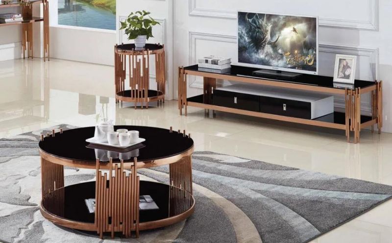 Modern Hotel Table European Style Metal Frame Tempered Oval Glass Center Coffee Table