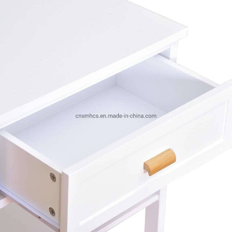 Wooden Furniture Customized Side Table with Drawer White End Table Nightstand Bedside Coffee Table Organizer