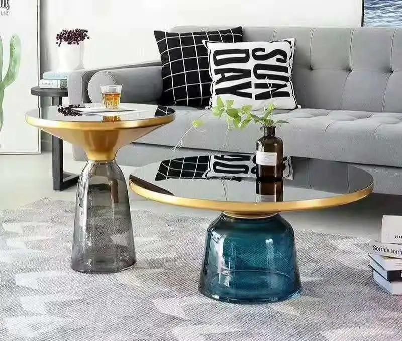 Popular Stainless Steel Glass Bell Coffee Side Table