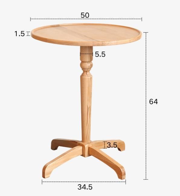 Paint Sprayed Round Table Made of Solid Beech Wood