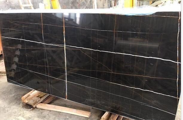 Black Marble Solid Stone Surface Interior Decoration Table/Counter/Reception Desk