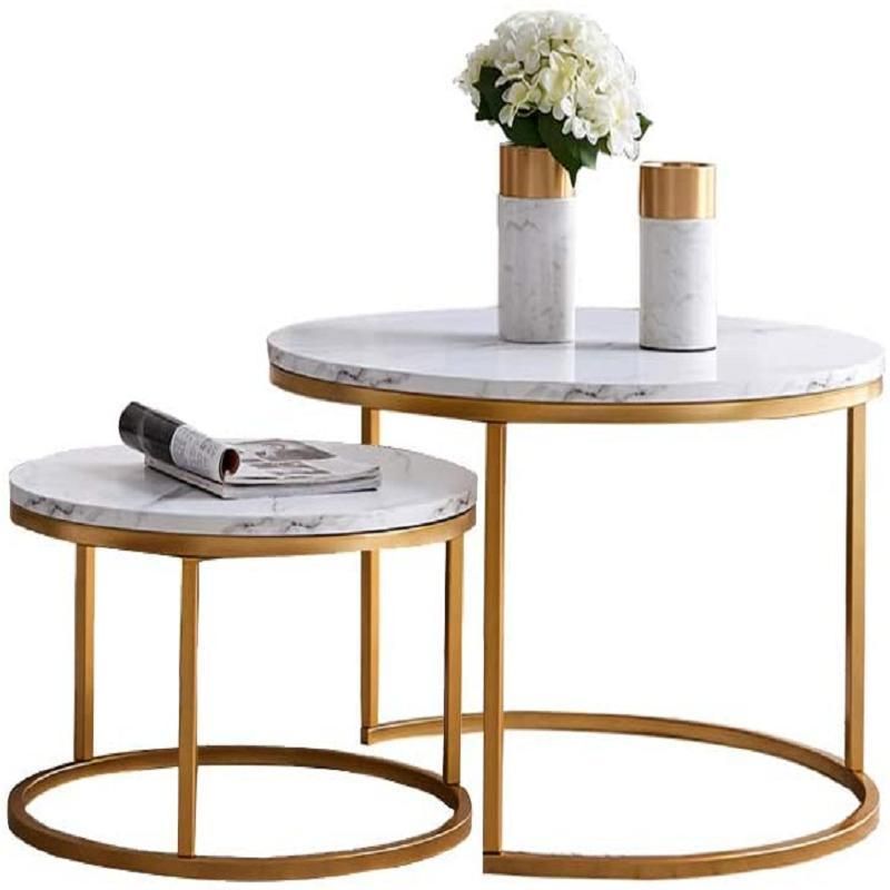 Nordic Simple Living Room Furniture Circular Storage Coffee Table