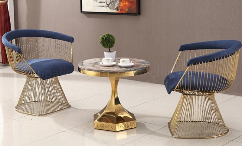 Simple Design Metal Side End Table Round with Glass