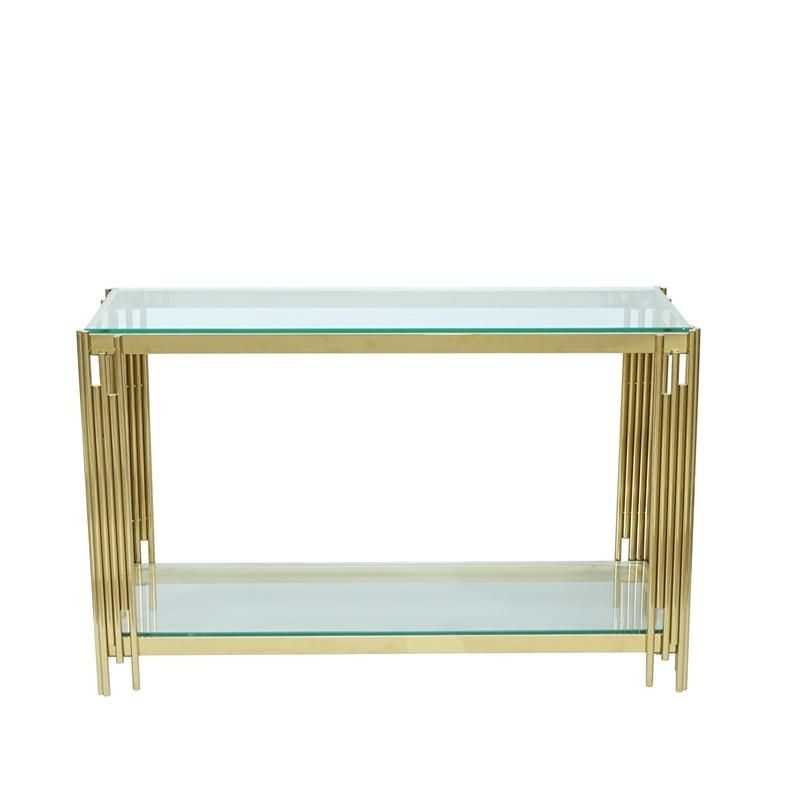 Glass Living Room Furniture Stainless Steel Mirrored Hallway Console Table