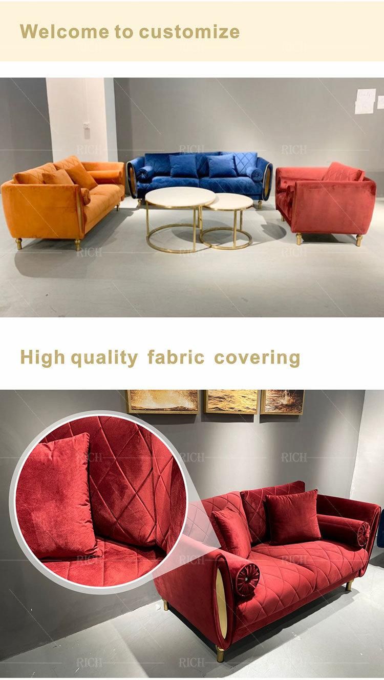 Loveseat Couch Modern Sofa and Love Size Dubai Luxury Diamond Design Velvet Sofa Living Room Furniture Velvet Luxury Red Wine Velvet Sofa