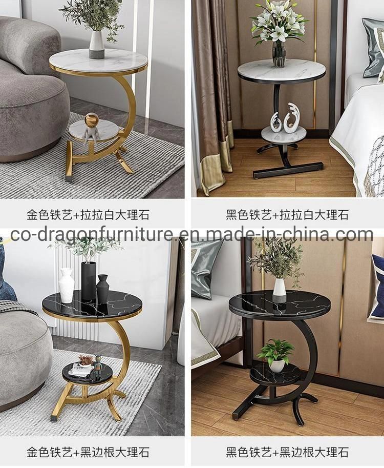 2021 Fashion New Design Steel Side Table with Marble Top