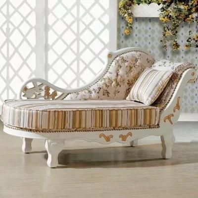 Living Room Furniture Wood Carved Chaise Lounge in Optional Lounge Sofa Color