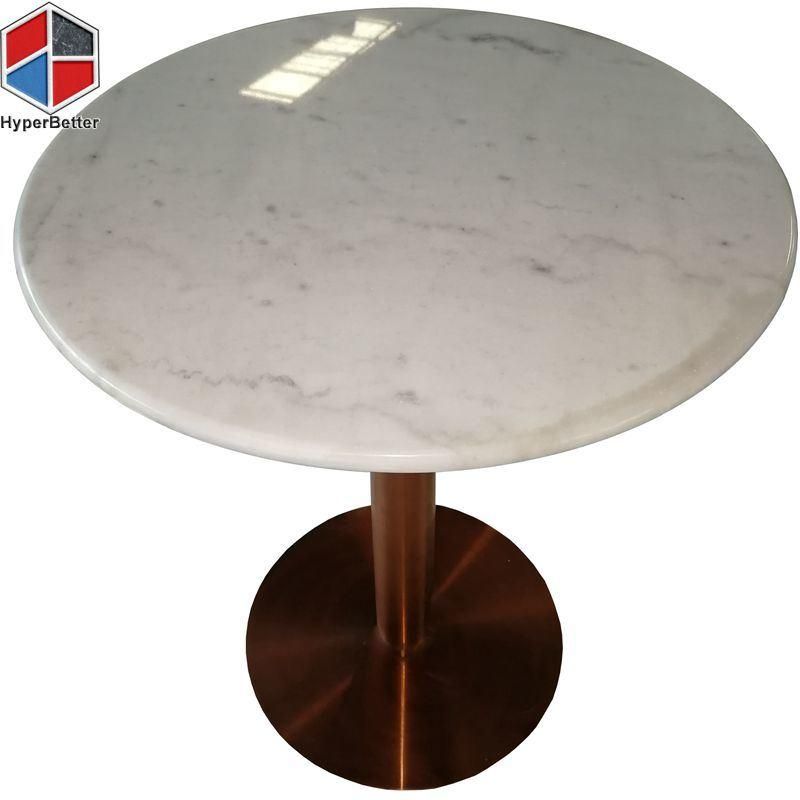 Calucatta Marble Coffee Table Set Circle Top Diameteter 24"