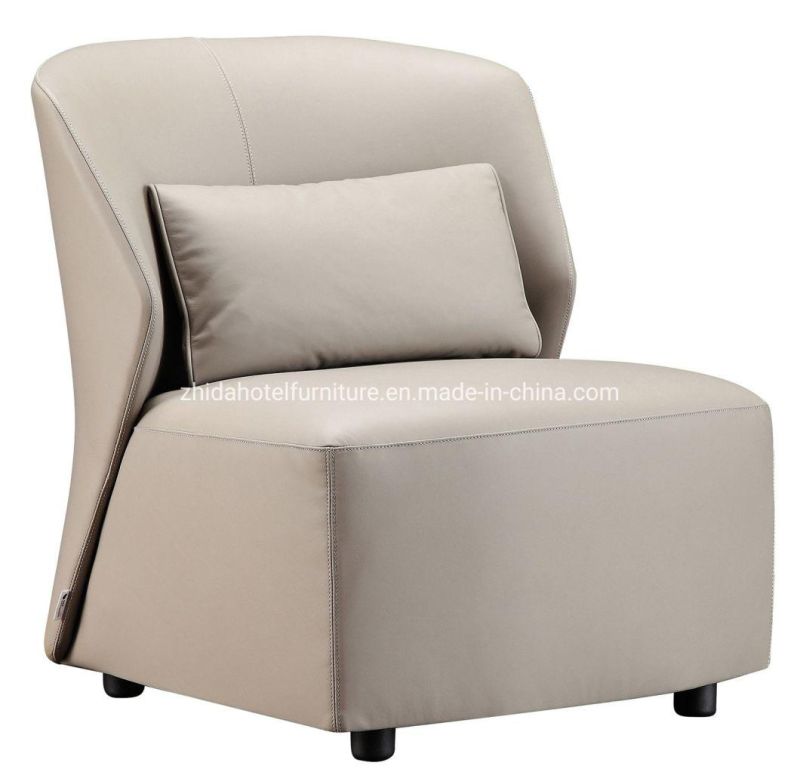 Hotel Lobby Genuine Leather Modern Design Living Room Chair