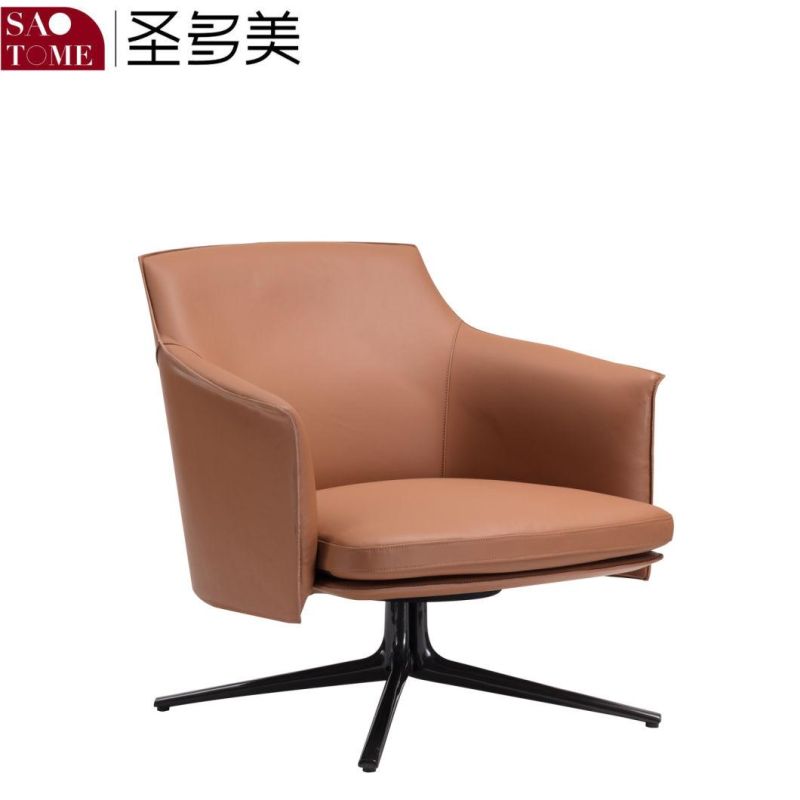 Modern Popular Family Living Room Leather Gray Leisure Chair