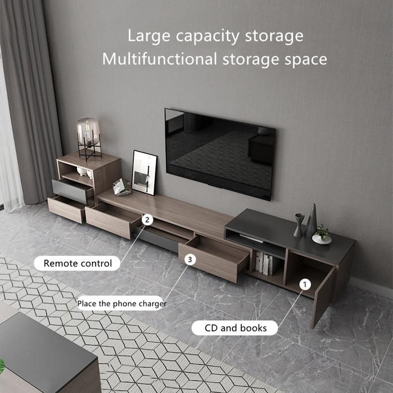 Light Grey Color Living Room Home Furniture Storage TV Stand with Drawers