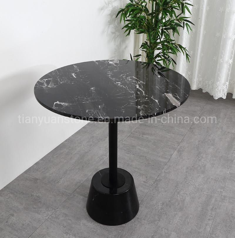 White Marble End Table Living Room Side Table