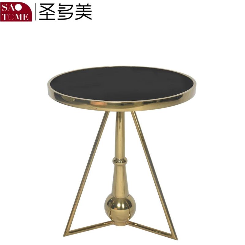 Modern Hot Selling Hotel Living Room Furniture Black Glass Two-Story Small Round End Table