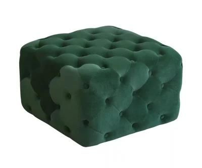 China Green Velvet Leisure Living Room Furniture Ottoman Foot Stool