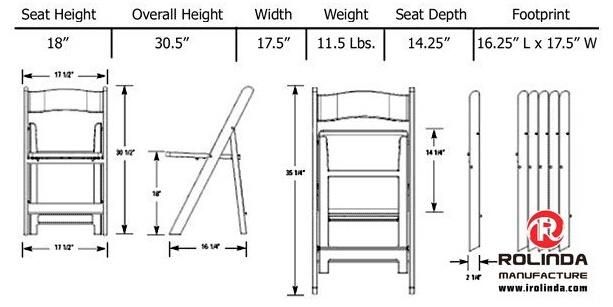 White Resin Plascit Event Wedding Folding Chair