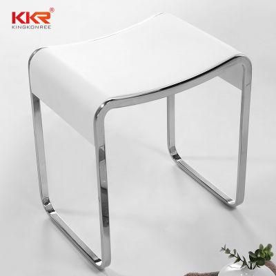 Pure White Acrylic Solid Surface Stone Toilet Vanity Seater Bathroom Stools