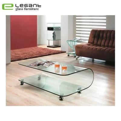 Home Furniture, U Shape Tea Table with Sliding Wheel