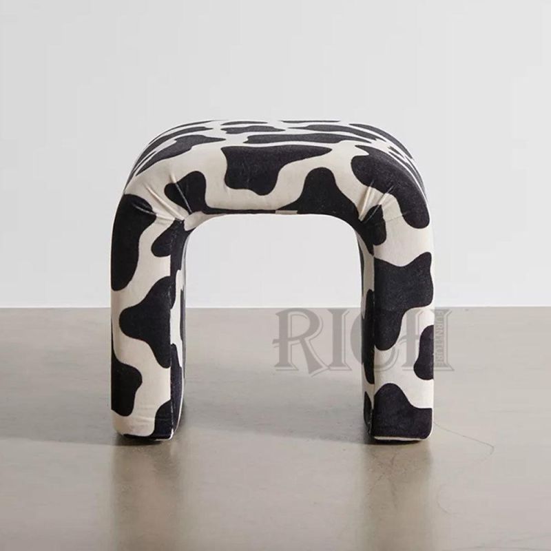 Cow Color Fabric Little Tiny Footstool Small Cute Children Ottoman