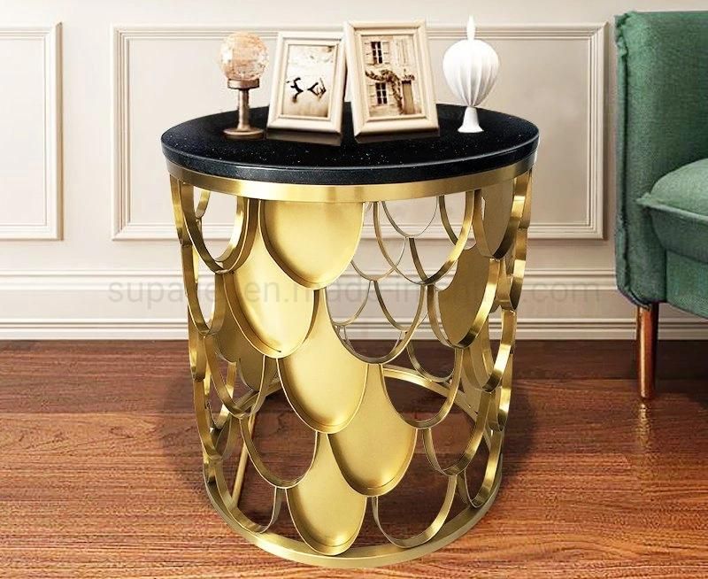 Luxury Furniture Round Tempered Glass Sofa Side Table