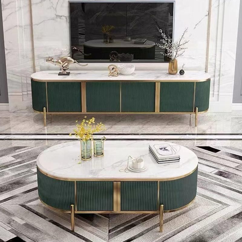 High Quality Home Floor TV Stand Living Room Furniture TV Cabinets Table Italian Luxury Stone Marbre Modern TV Stands